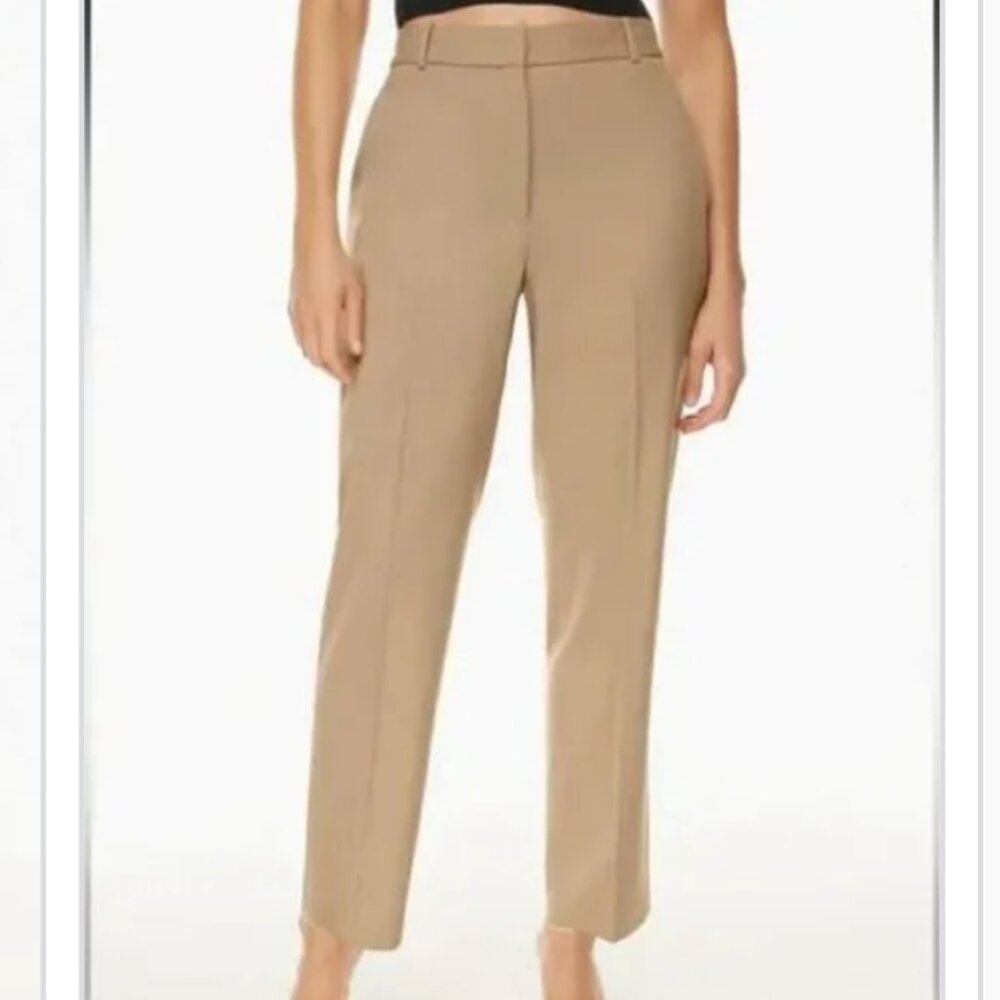 Aritzia Babaton Command Flat Front Trouser Pants Taupe SIZE 6
